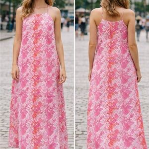 Hyacinth House Lillie Pink Patterned Maxi Dress